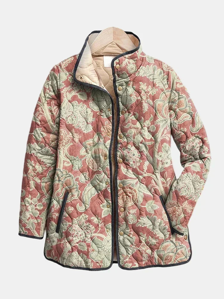 Naya - Vintage Floral Casual Quilted Jacket