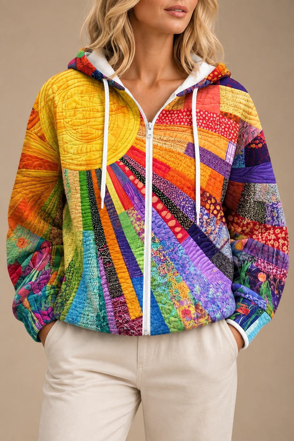 Rhealyn - Sunshine Print Zip Hoodie