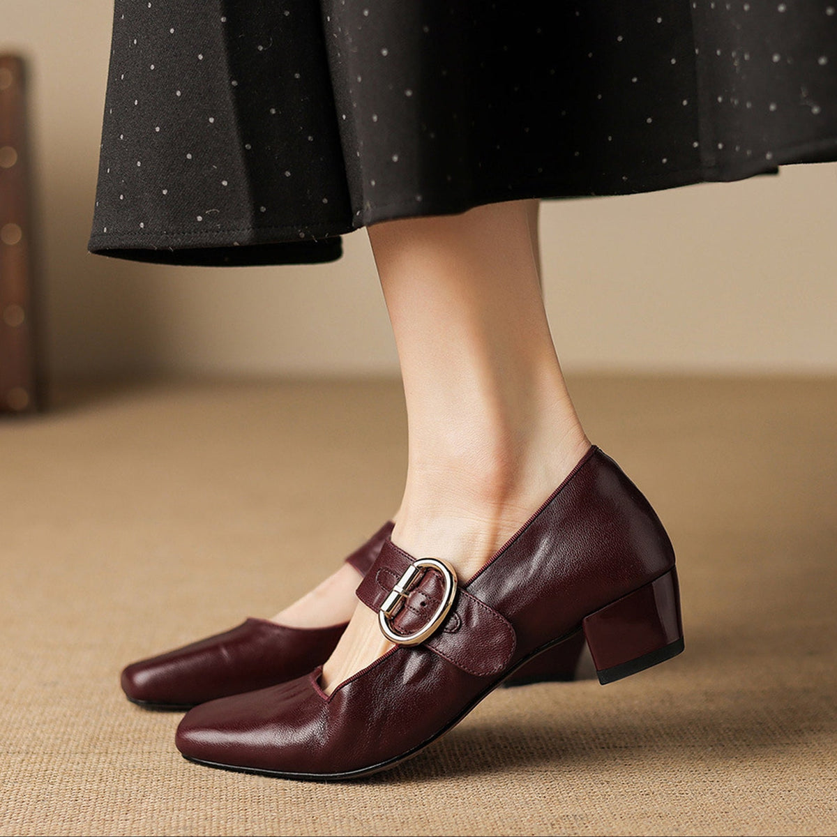 Vivi - Genuine Leather Mary Jane Heels