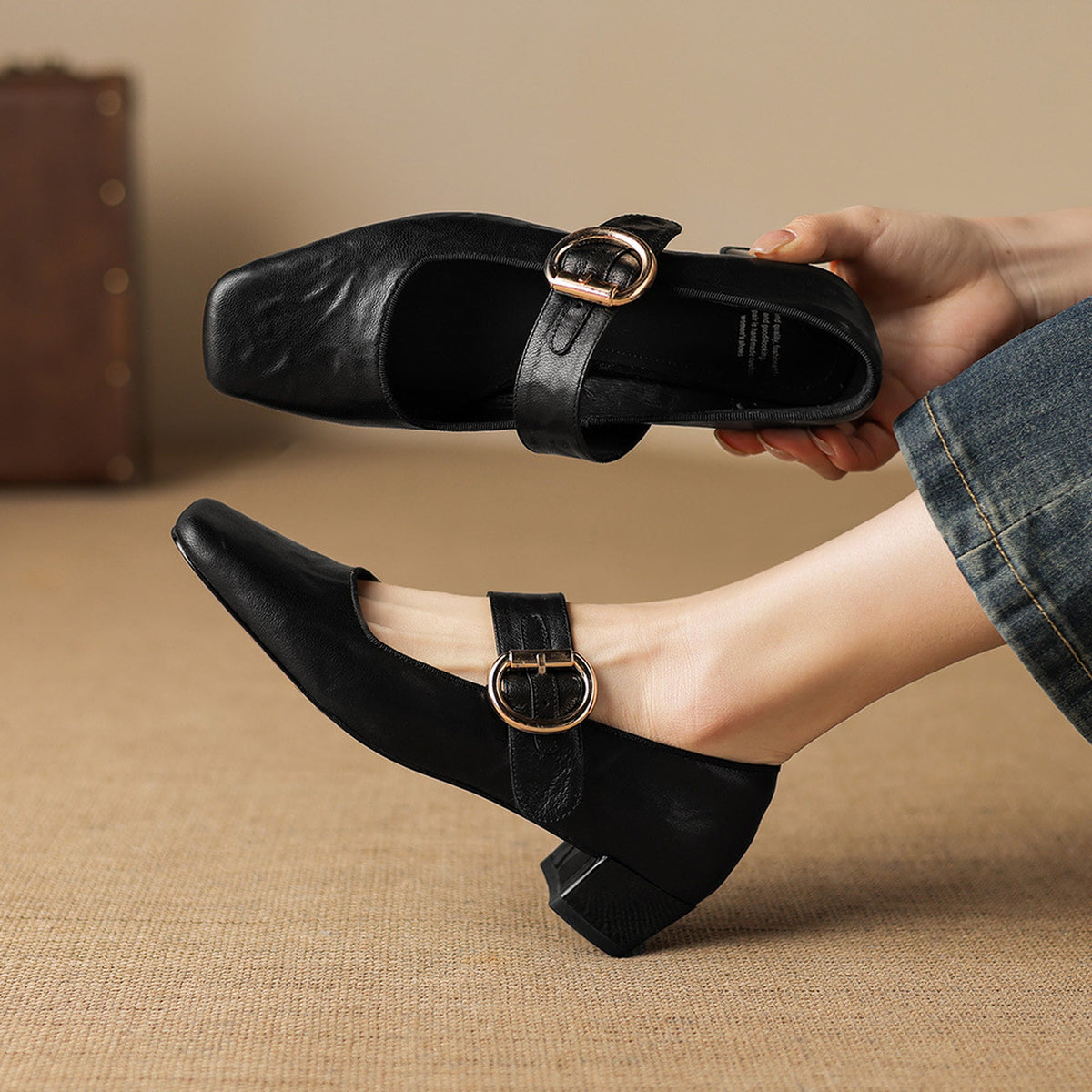 Vivi - Genuine Leather Mary Jane Heels