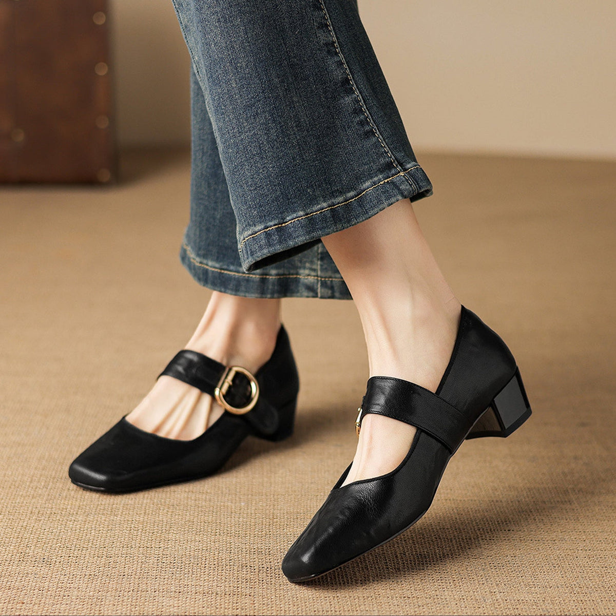 Vivi - Genuine Leather Mary Jane Heels