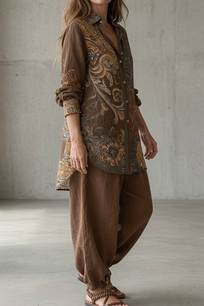Marcia - Printed Shirt and Pants Set