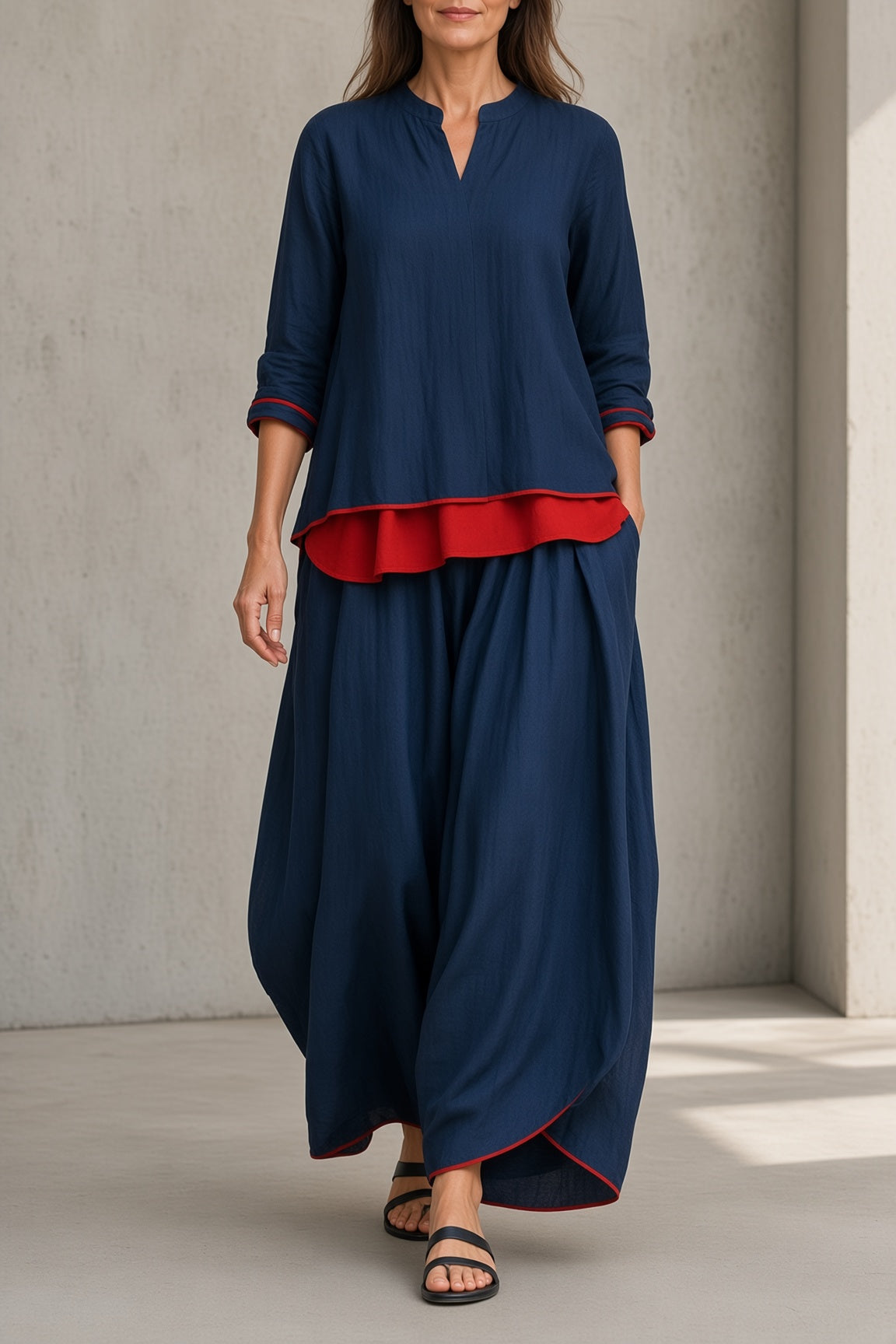 Avery - Layered Contrast Two-Piece Set