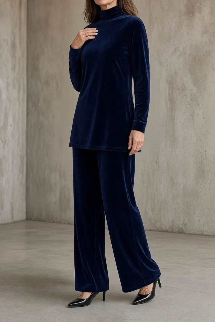 Lynette - Velvet Turtleneck Pant Set