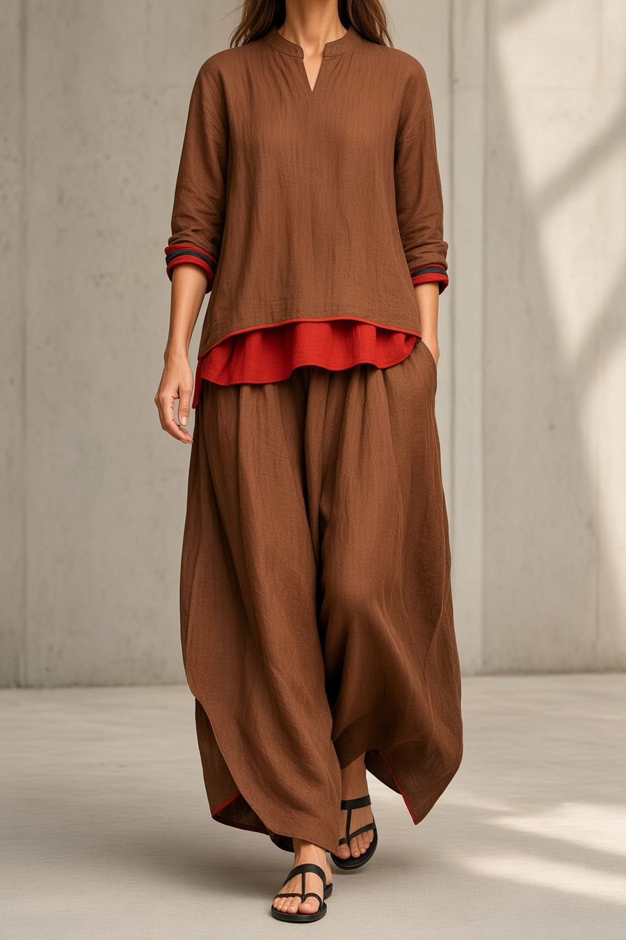 Avery - Layered Contrast Two-Piece Set