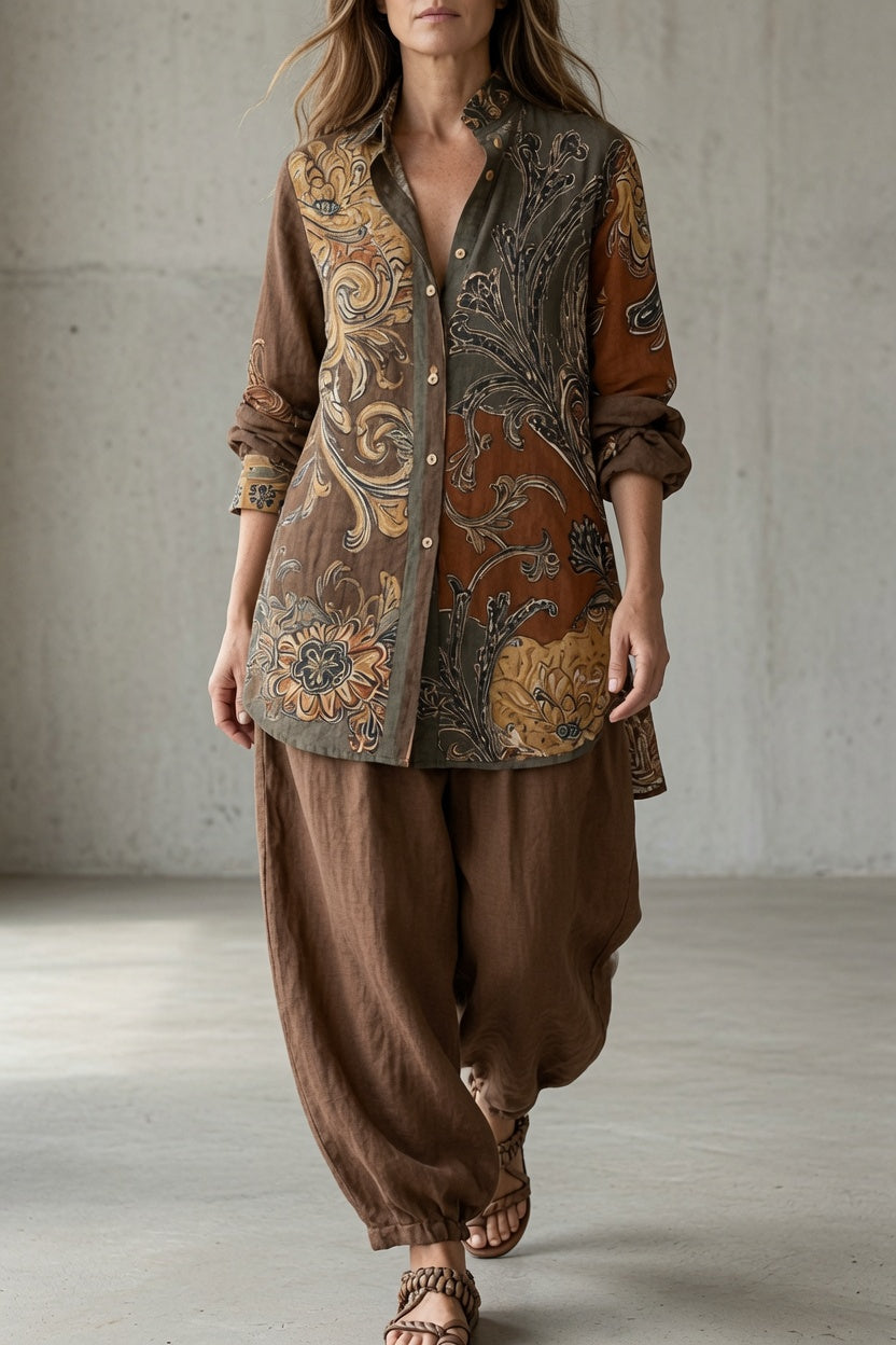 Marcia - Printed Shirt and Pants Set