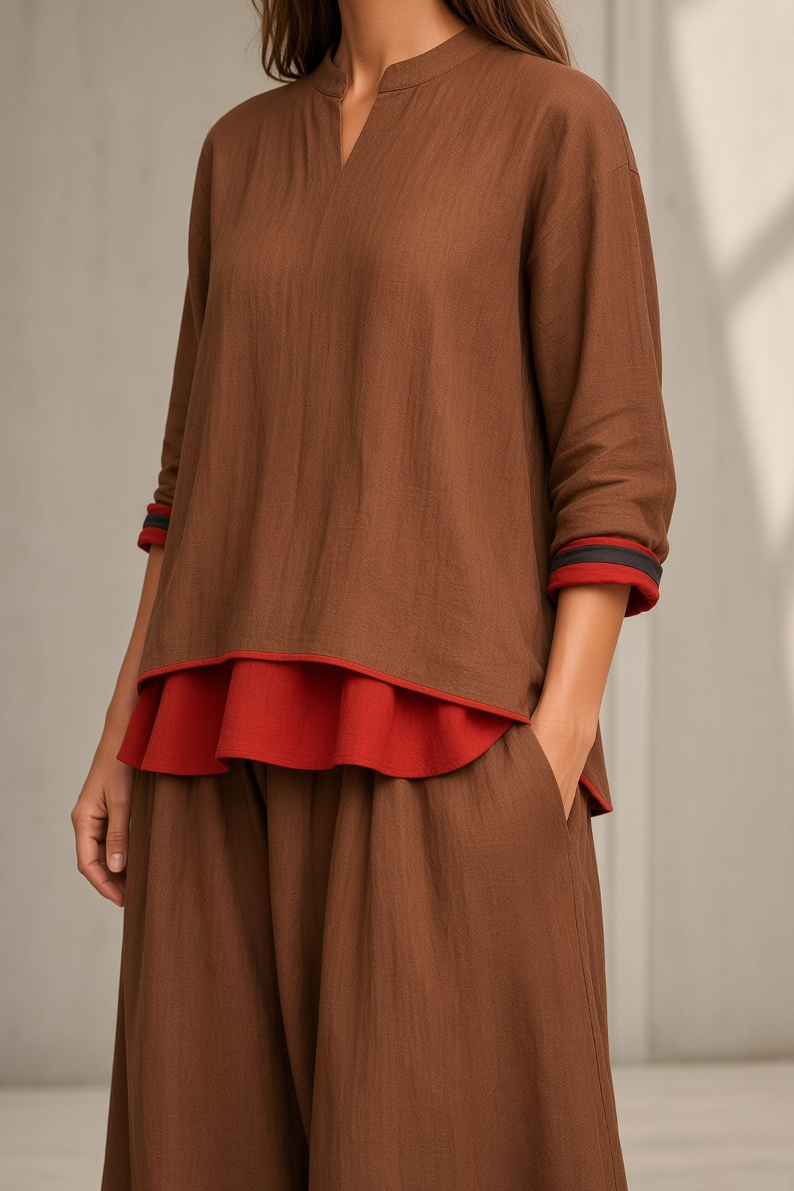 Avery - Layered Contrast Two-Piece Set
