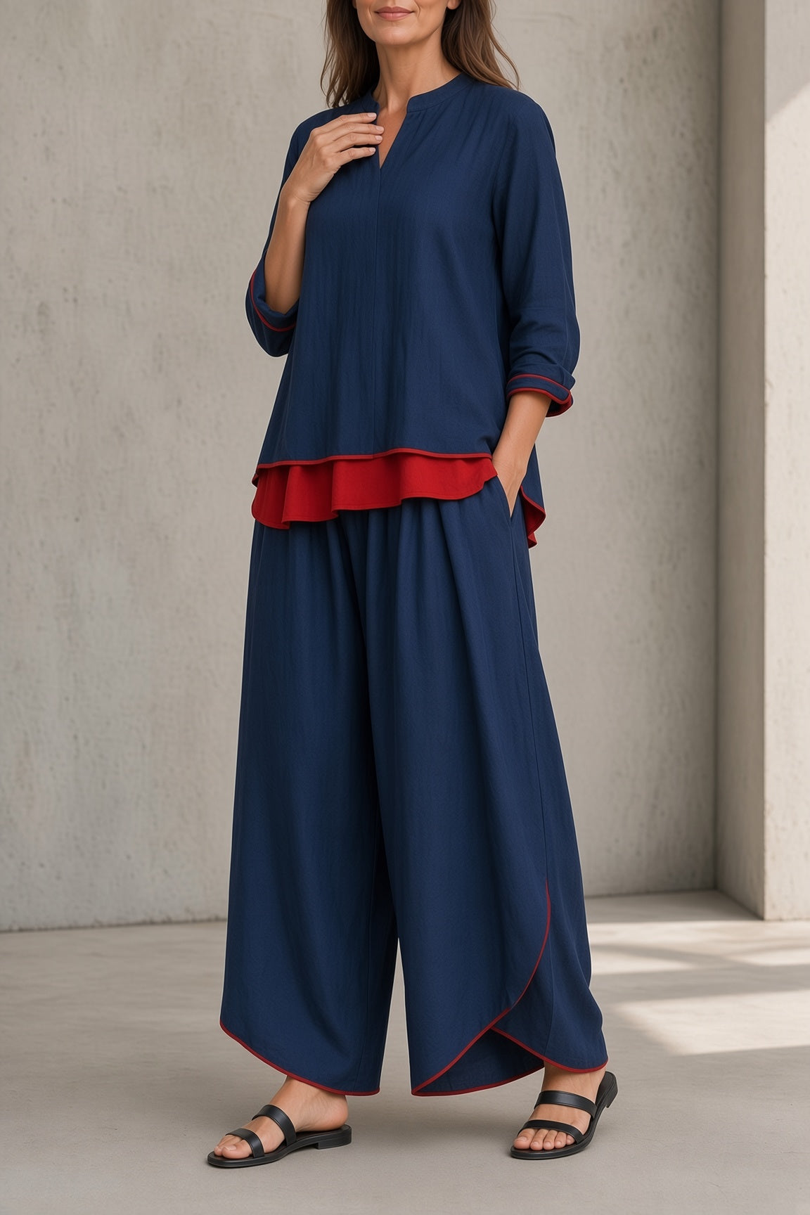 Avery - Layered Contrast Two-Piece Set