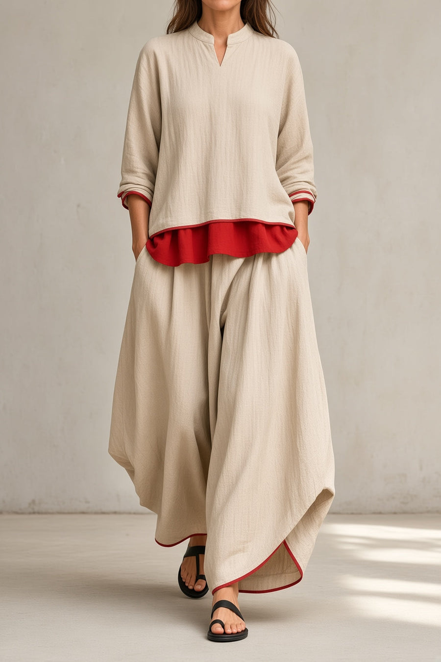 Avery - Layered Contrast Two-Piece Set
