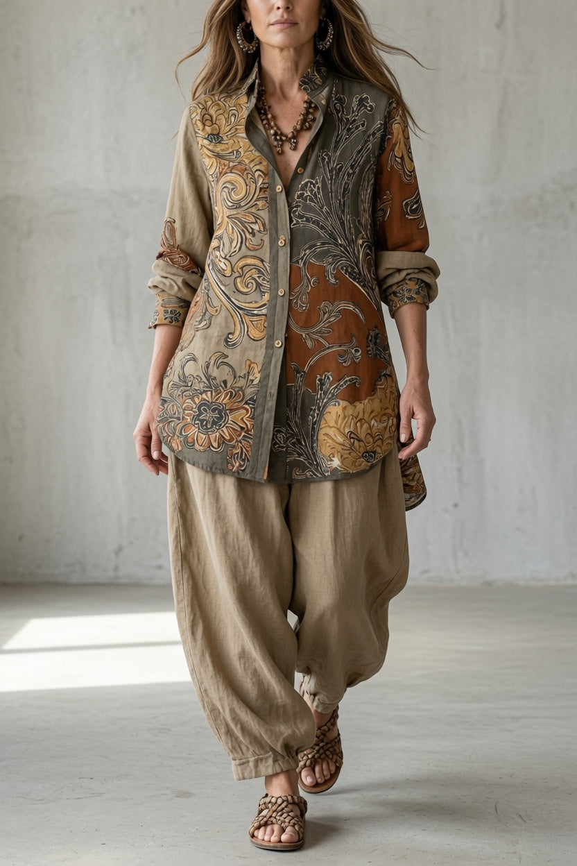 Marcia - Printed Shirt and Pants Set