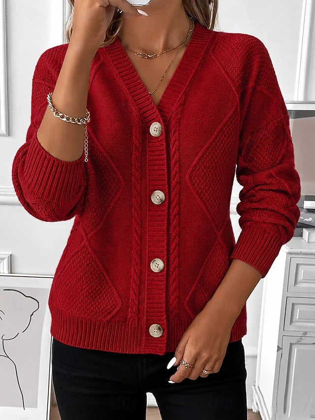 Joyce - Vintage Cable Knit Button Cardigan