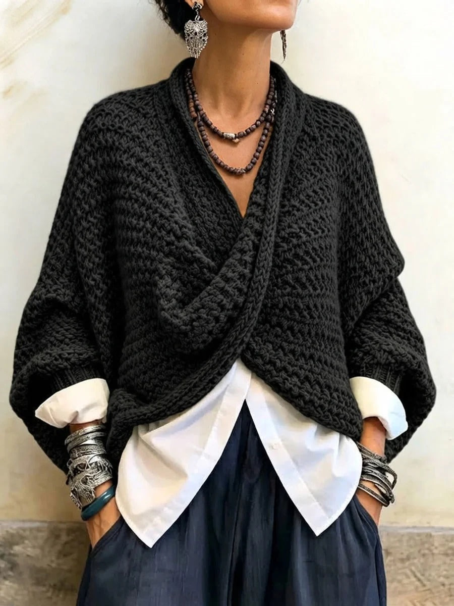 Teagan - Batwing Crossover Sweater