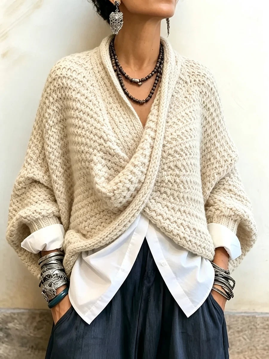 Teagan - Batwing Crossover Sweater
