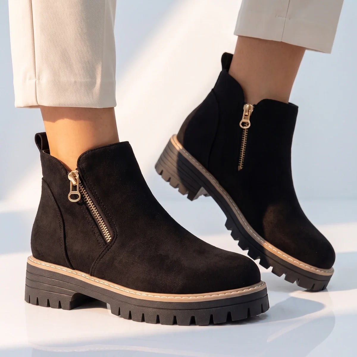 Margo - Suede Side-Zip Ankle Boots