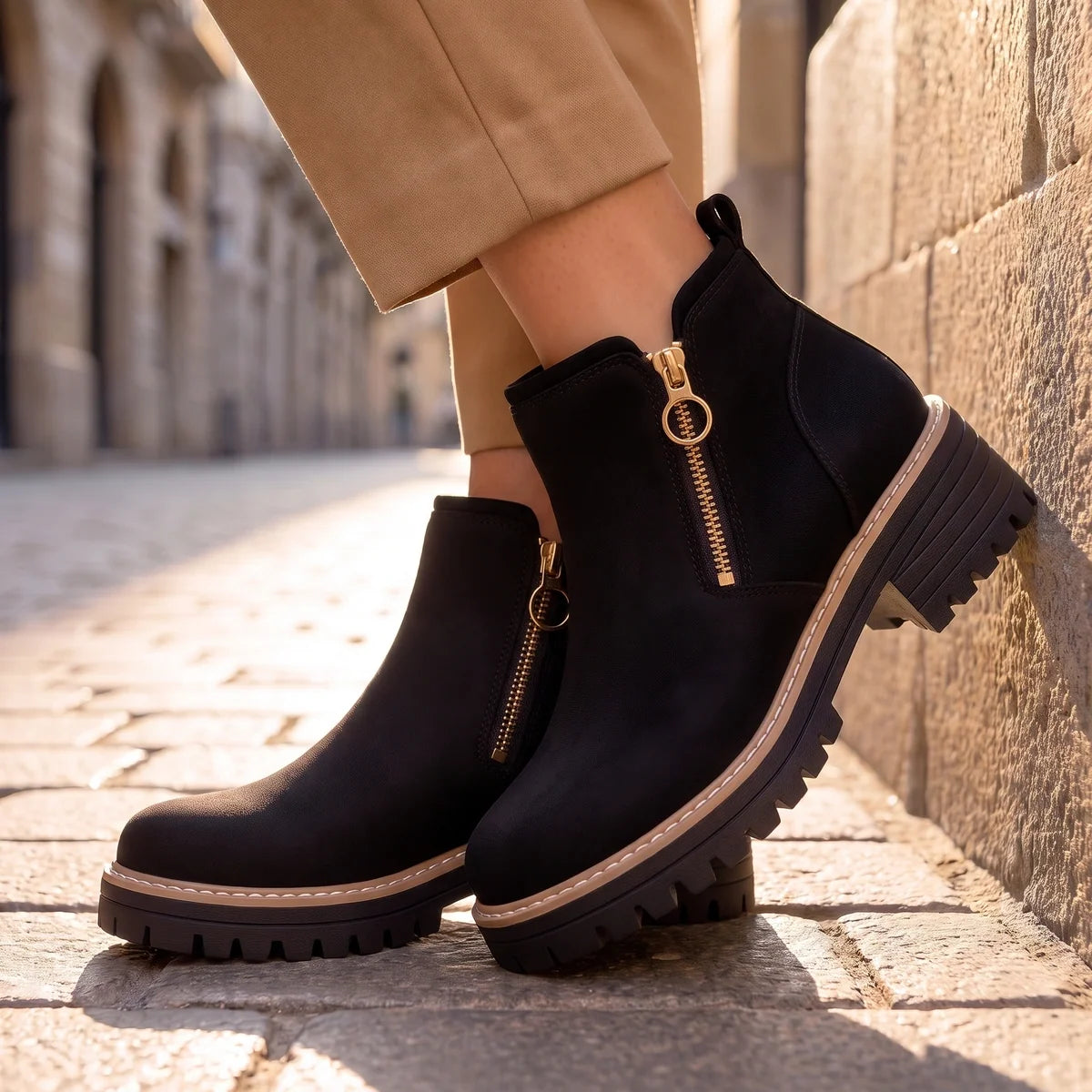 Margo - Suede Side-Zip Ankle Boots