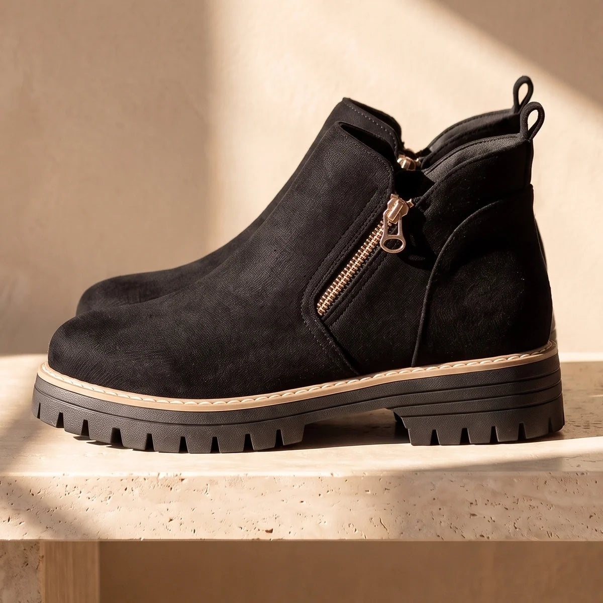 Margo - Suede Side-Zip Ankle Boots