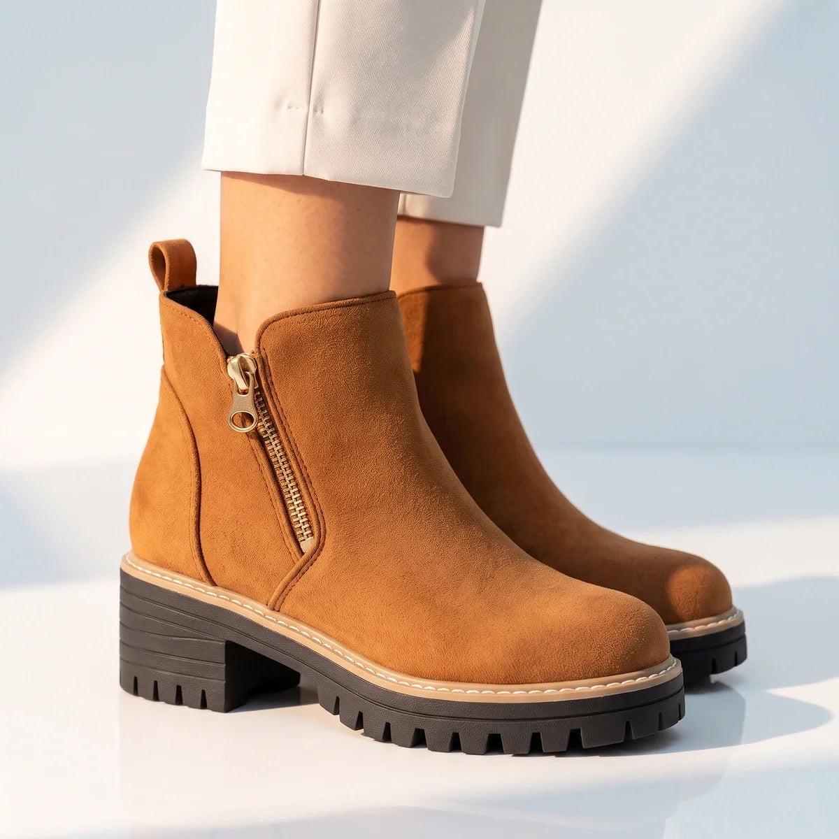 Margo - Suede Side-Zip Ankle Boots