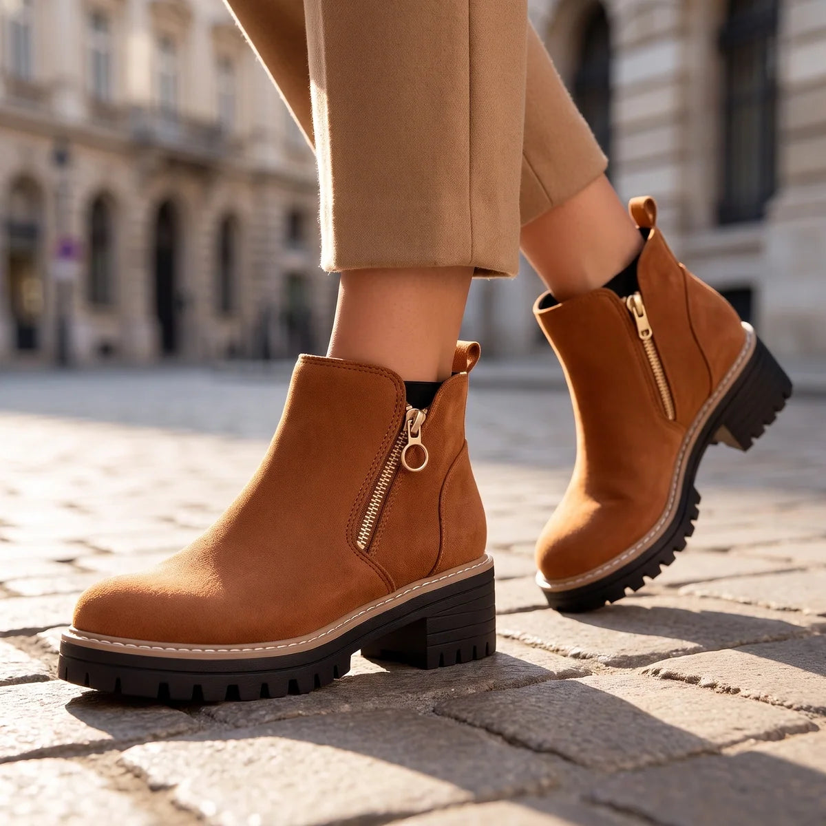 Margo - Suede Side-Zip Ankle Boots