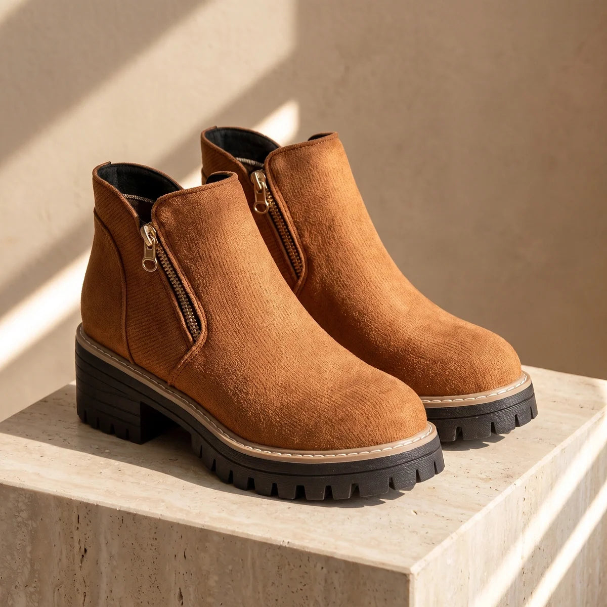 Margo - Suede Side-Zip Ankle Boots