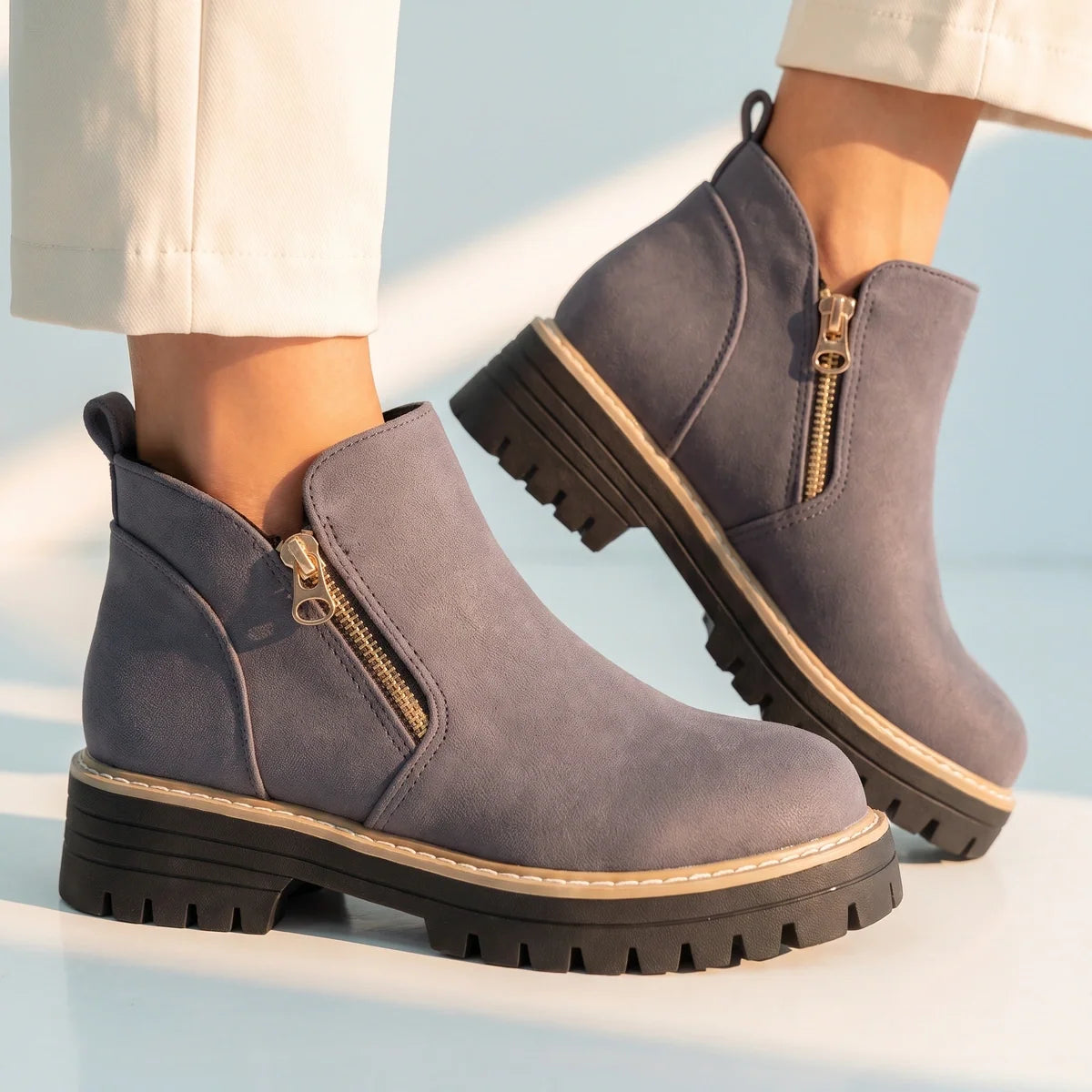 Margo - Suede Side-Zip Ankle Boots