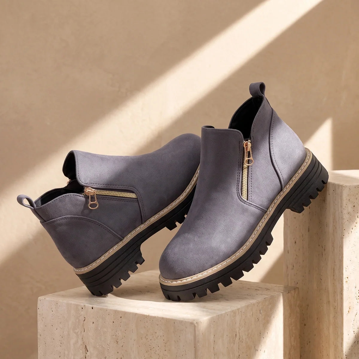 Margo - Suede Side-Zip Ankle Boots