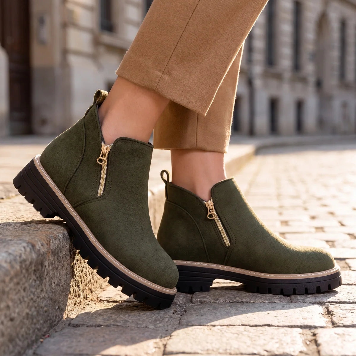 Margo - Suede Side-Zip Ankle Boots
