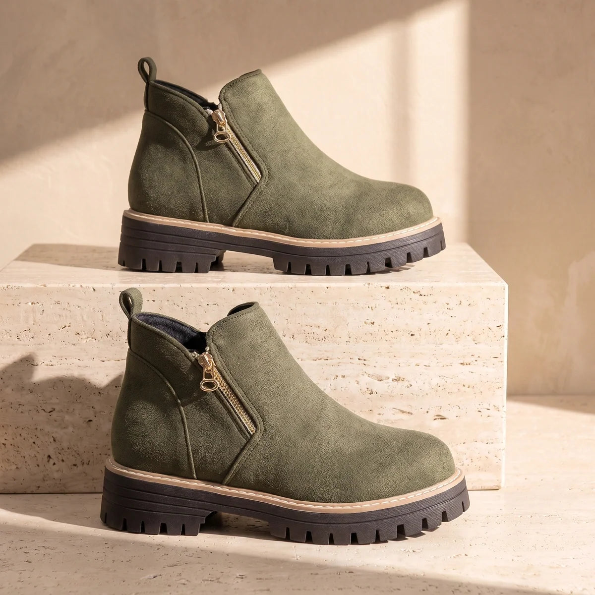 Margo - Suede Side-Zip Ankle Boots