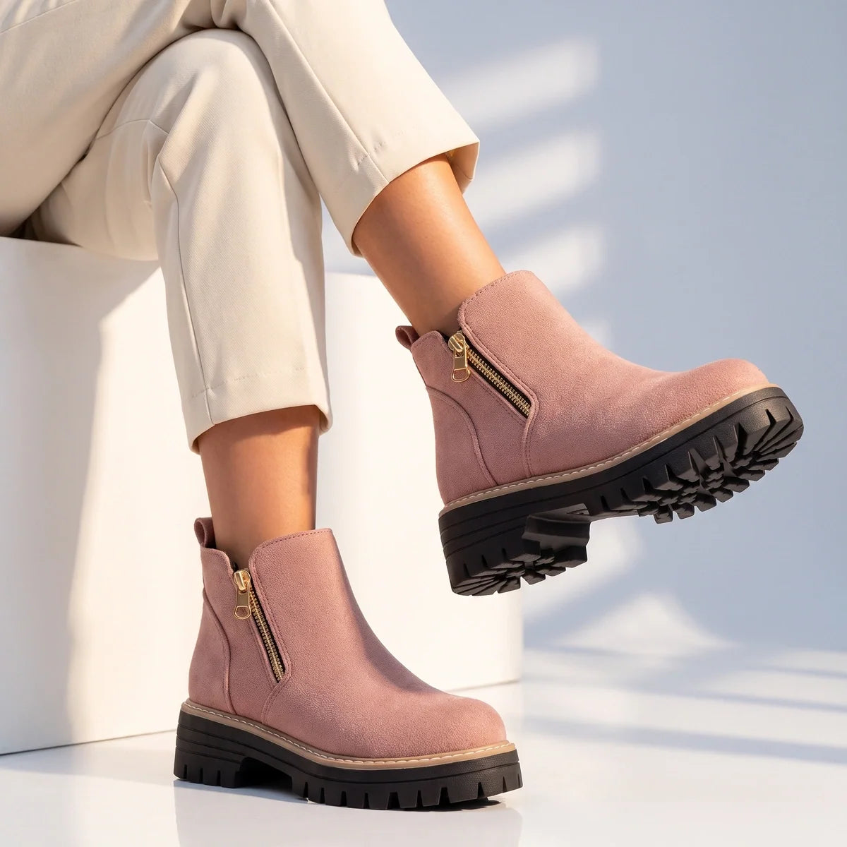Margo - Suede Side-Zip Ankle Boots