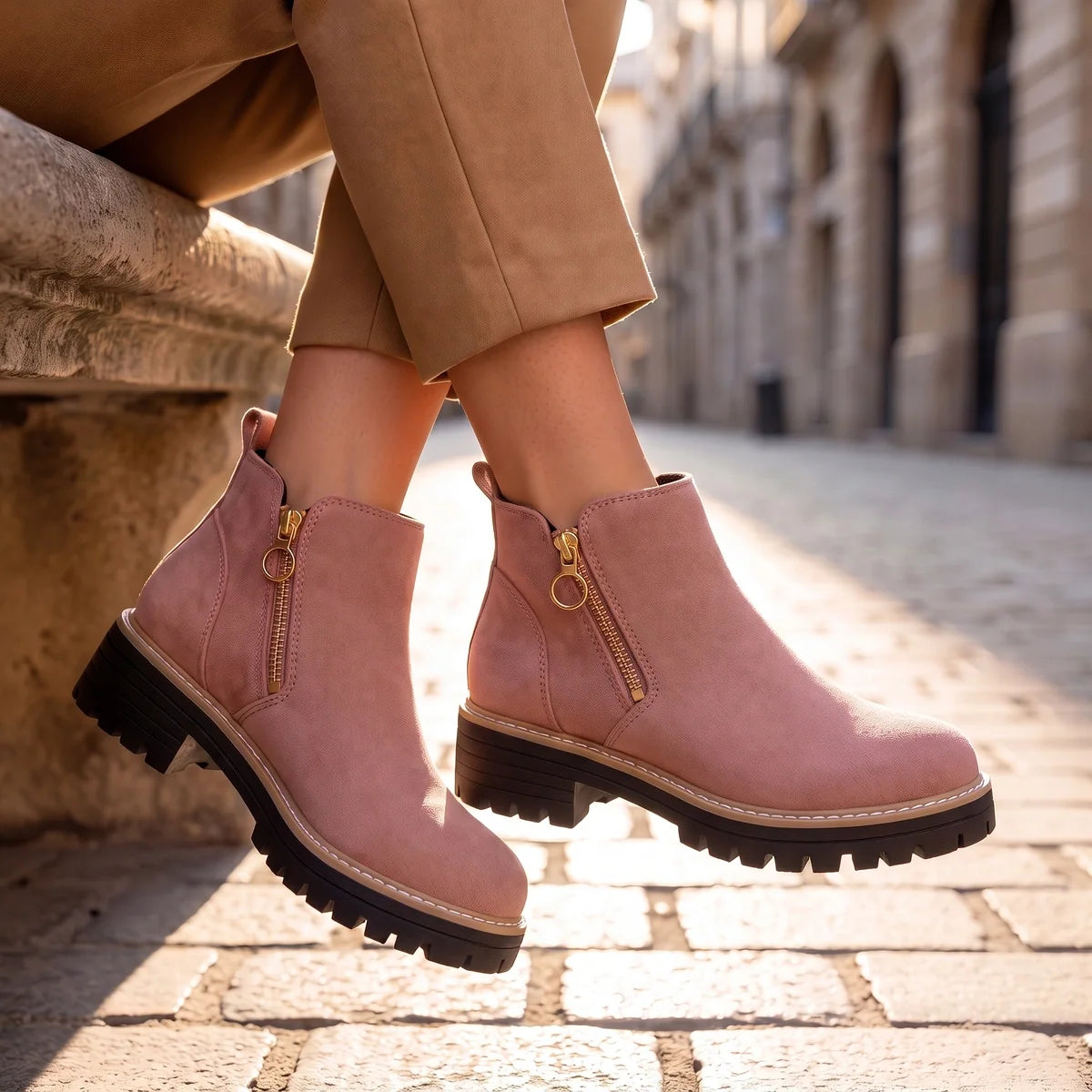 Margo - Suede Side-Zip Ankle Boots