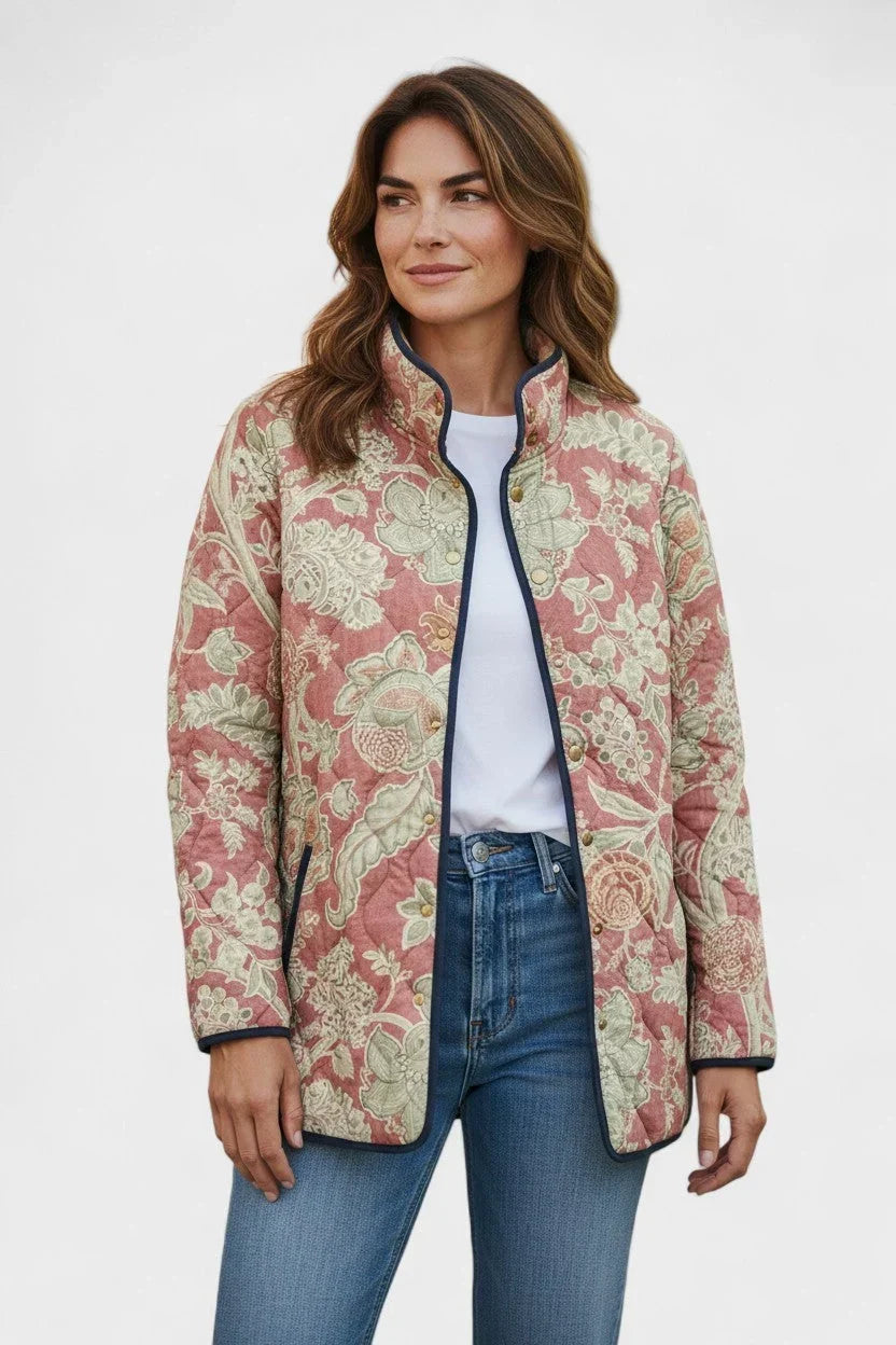 Naya - Vintage Floral Casual Quilted Jacket