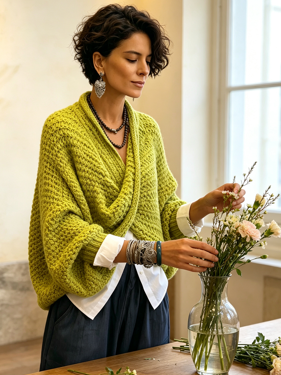 Teagan - Batwing Crossover Sweater