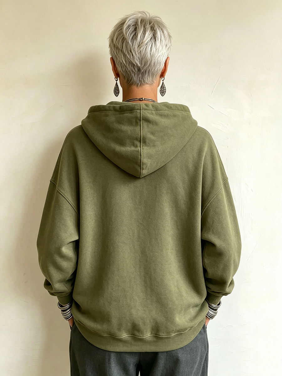 Claire | Military-chic Oversized Olive Green Hoodie