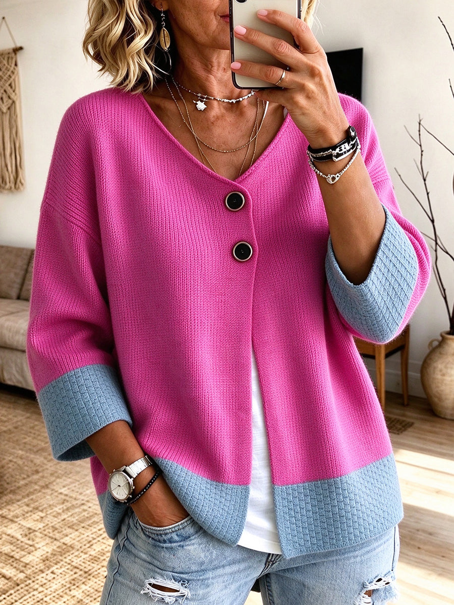 Doreen - Color-Block Knit Cardigan