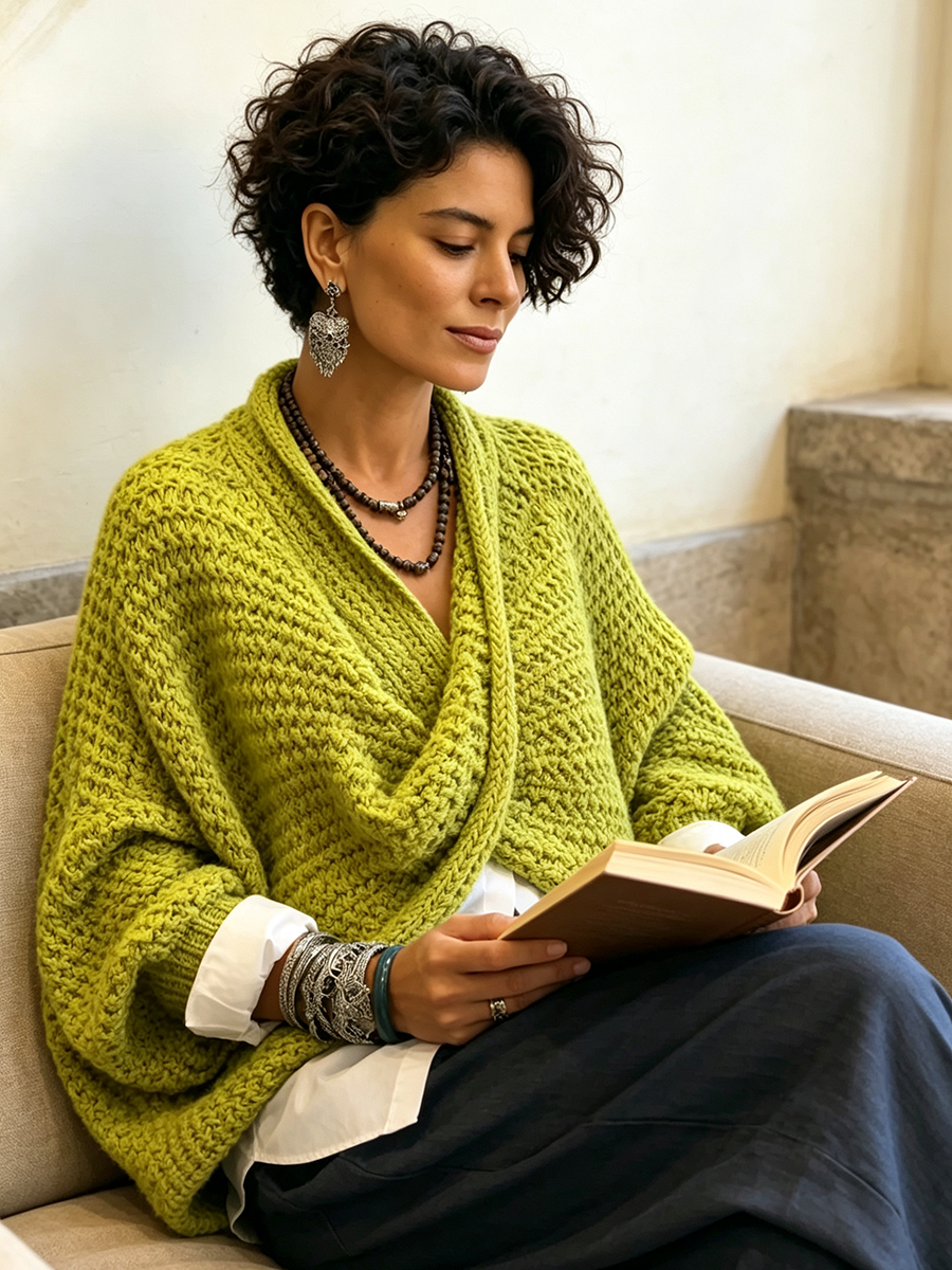 Teagan - Batwing Crossover Sweater