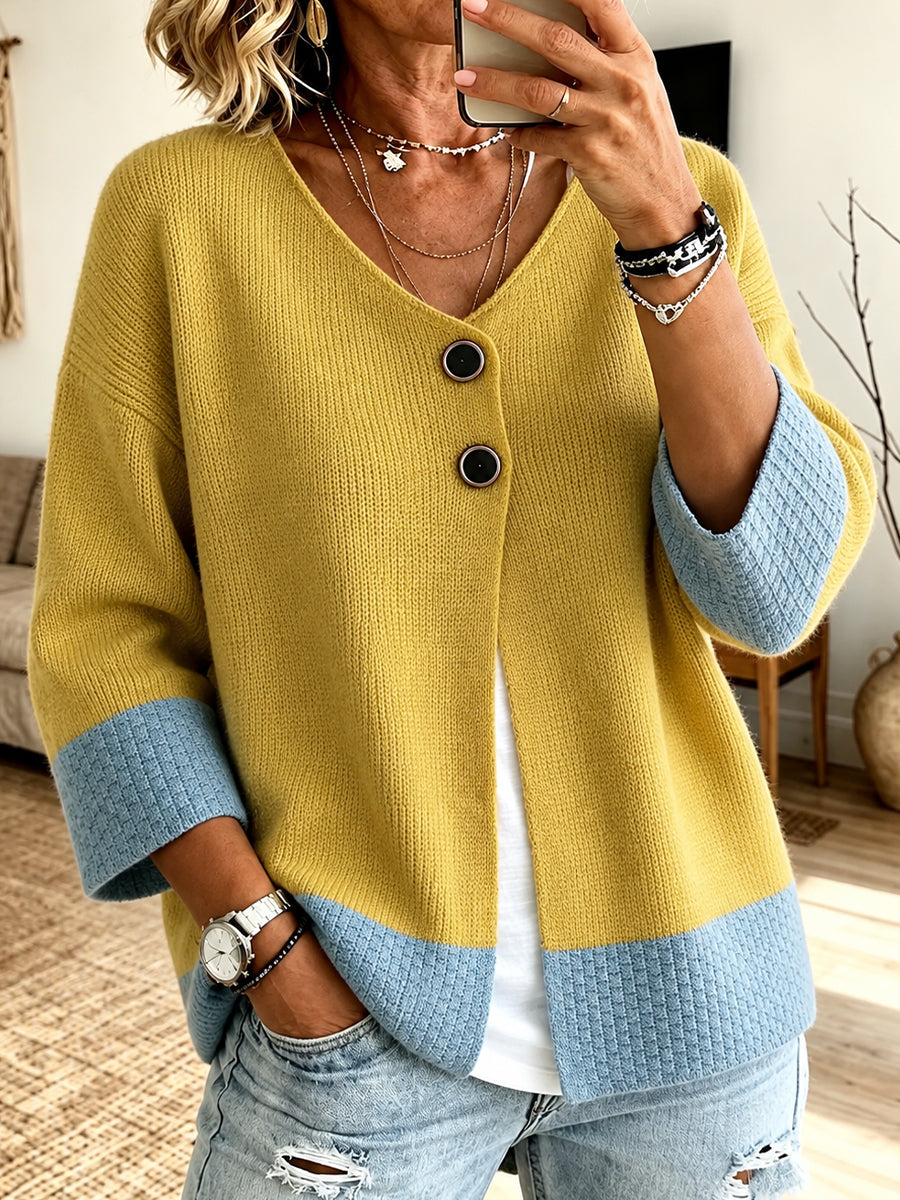 Doreen - Color-Block Knit Cardigan