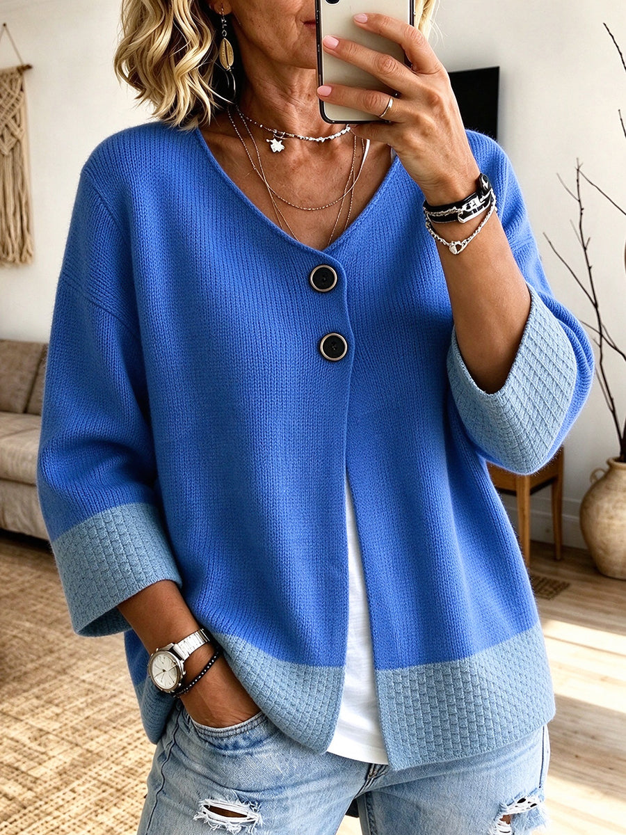 Doreen - Color-Block Knit Cardigan