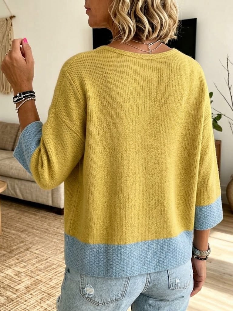 Doreen - Color-Block Knit Cardigan