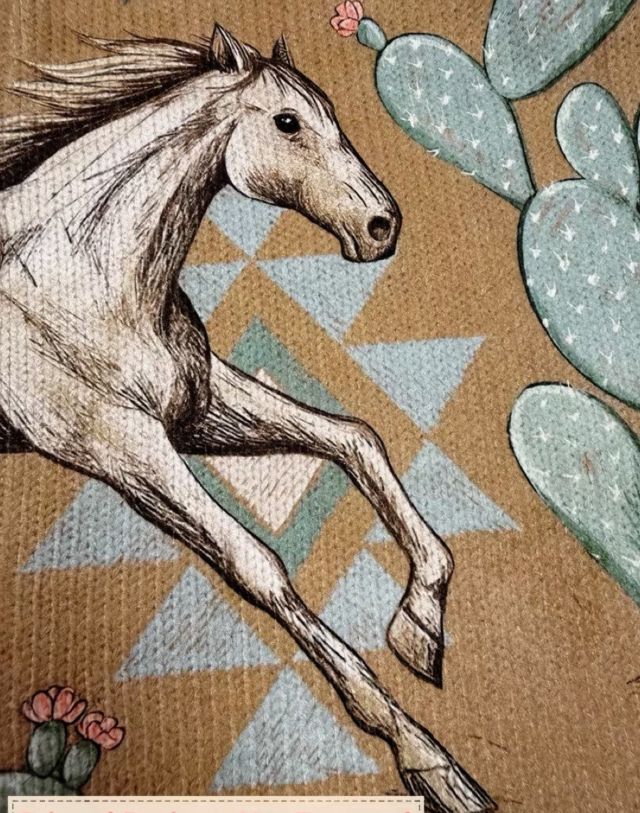 Perpetua - Desert Horse and Cactus Zip Cardigan