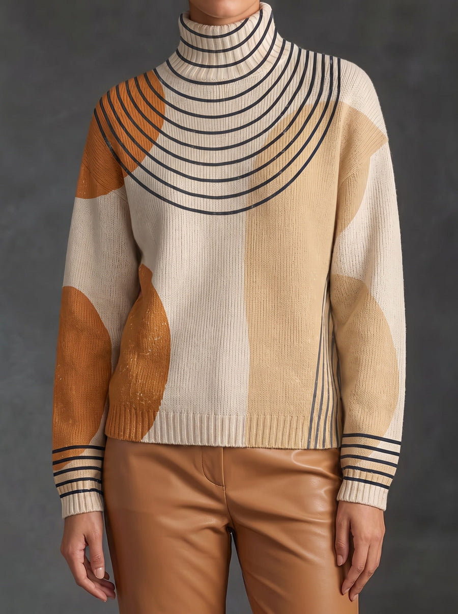 Lisa - Color-Block Arc Turtleneck