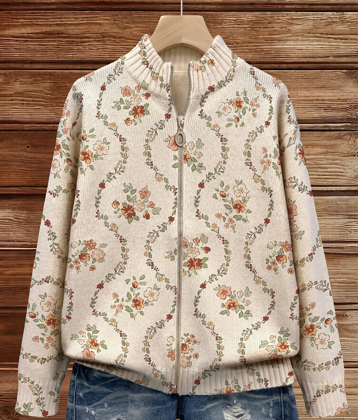 Persephone - Delicate Floral Vine Cream Print