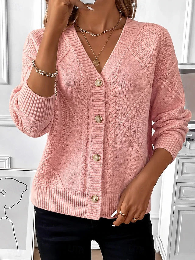 Joyce - Vintage Cable Knit Button Cardigan