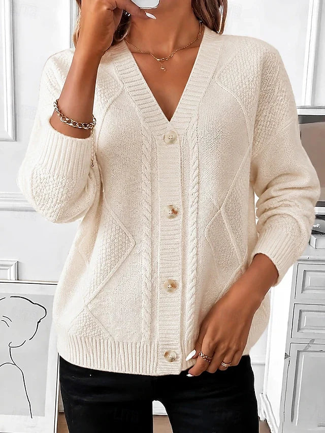 Joyce - Vintage Cable Knit Button Cardigan