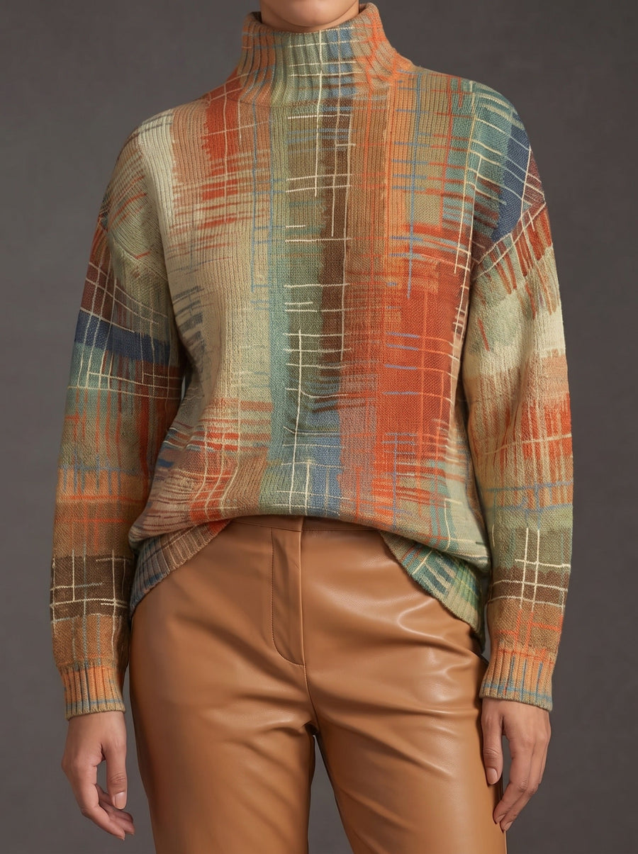 Nicole - Painted Stripe Turtleneck