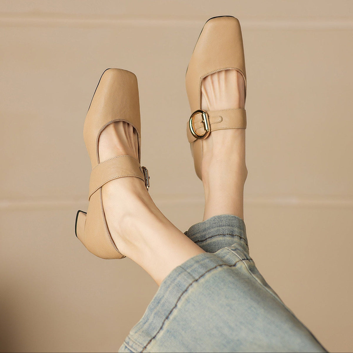 Vivi - Genuine Leather Mary Jane Heels