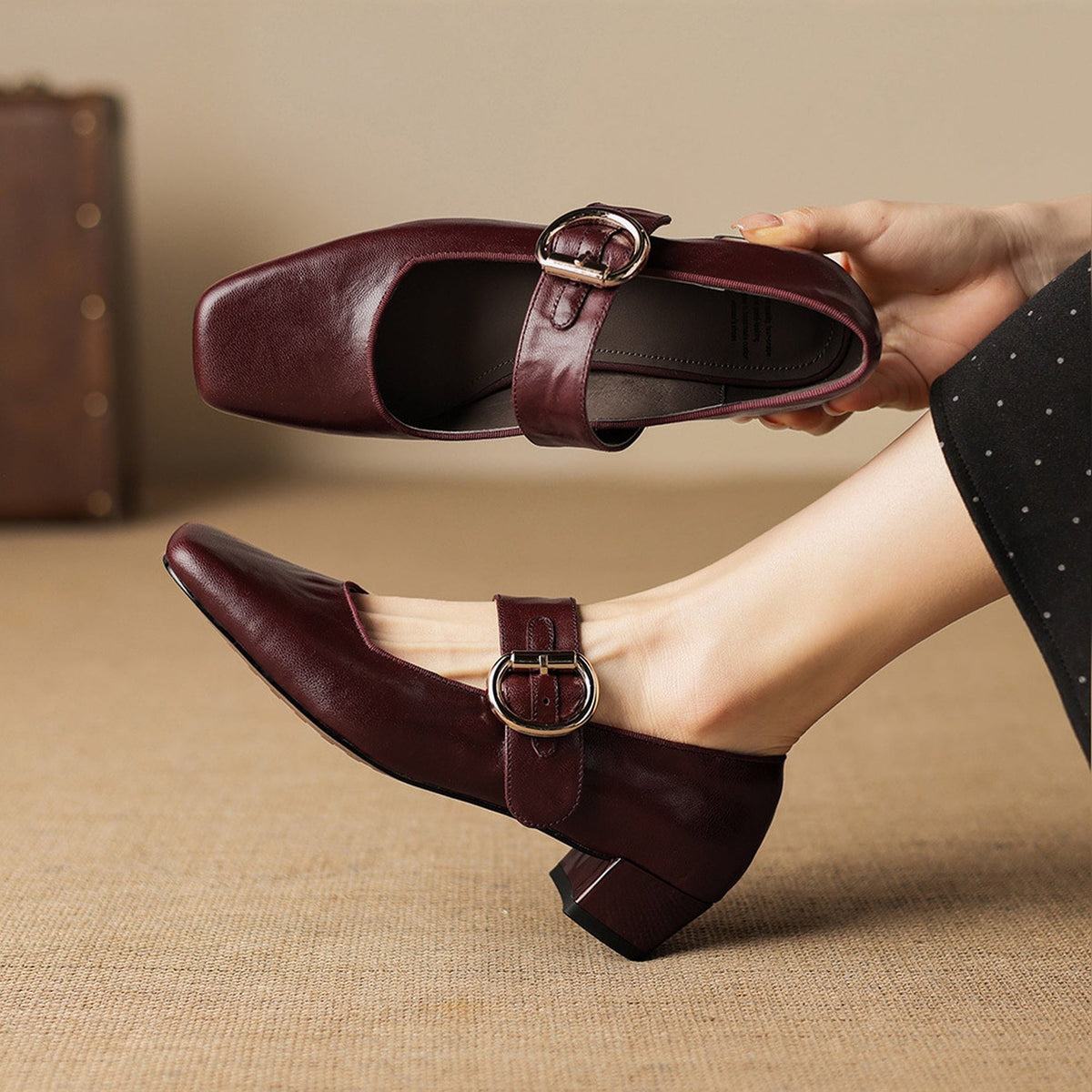 Vivi - Genuine Leather Mary Jane Heels