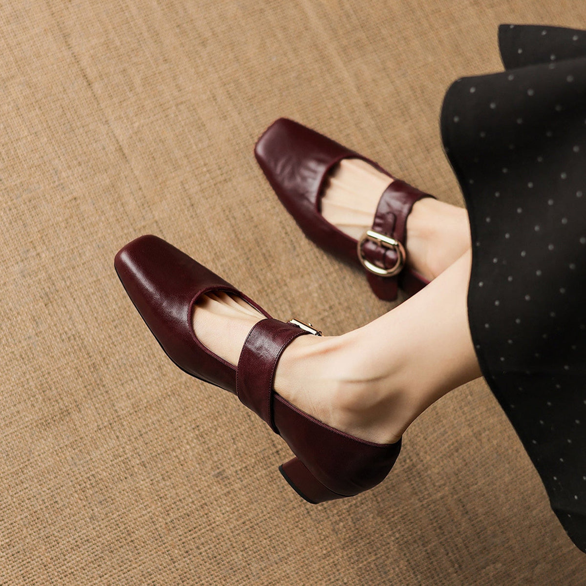 Vivi - Genuine Leather Mary Jane Heels