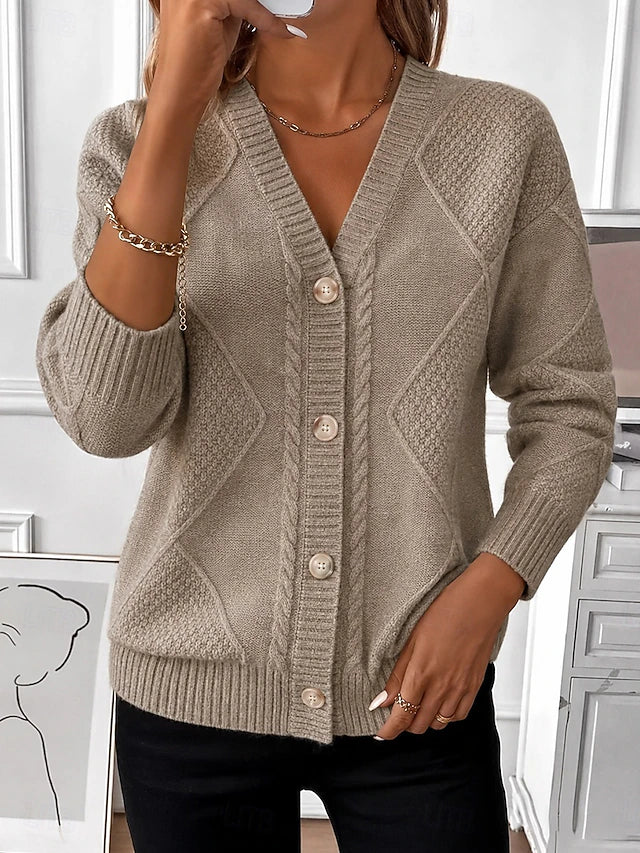Joyce - Vintage Cable Knit Button Cardigan