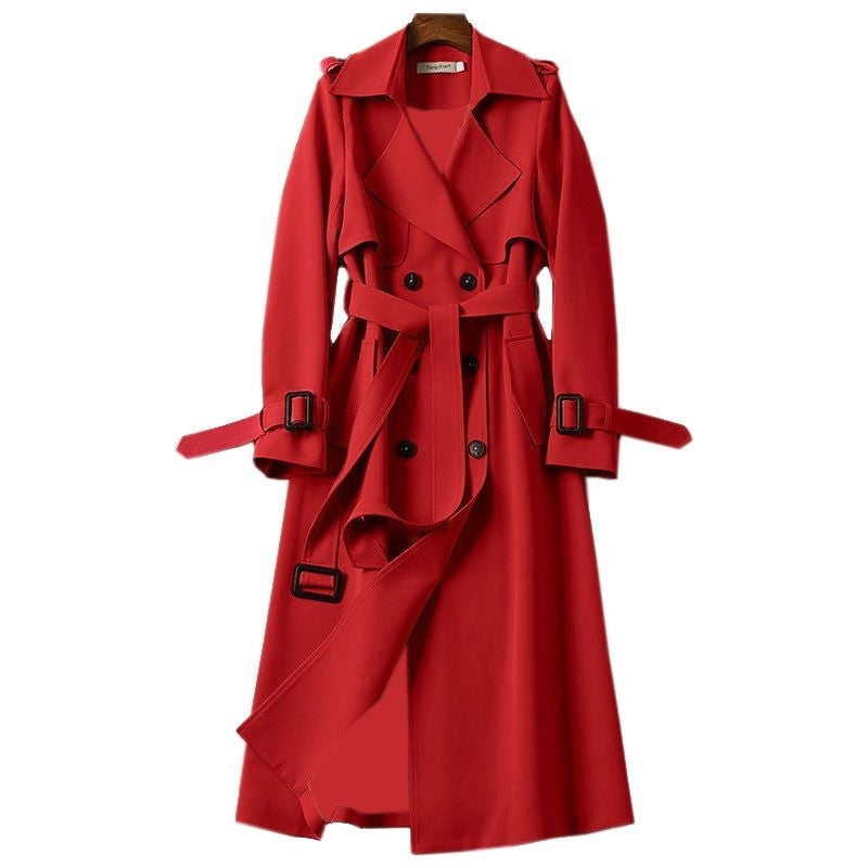 Naomi - Double-Breasted Long Trench Coat