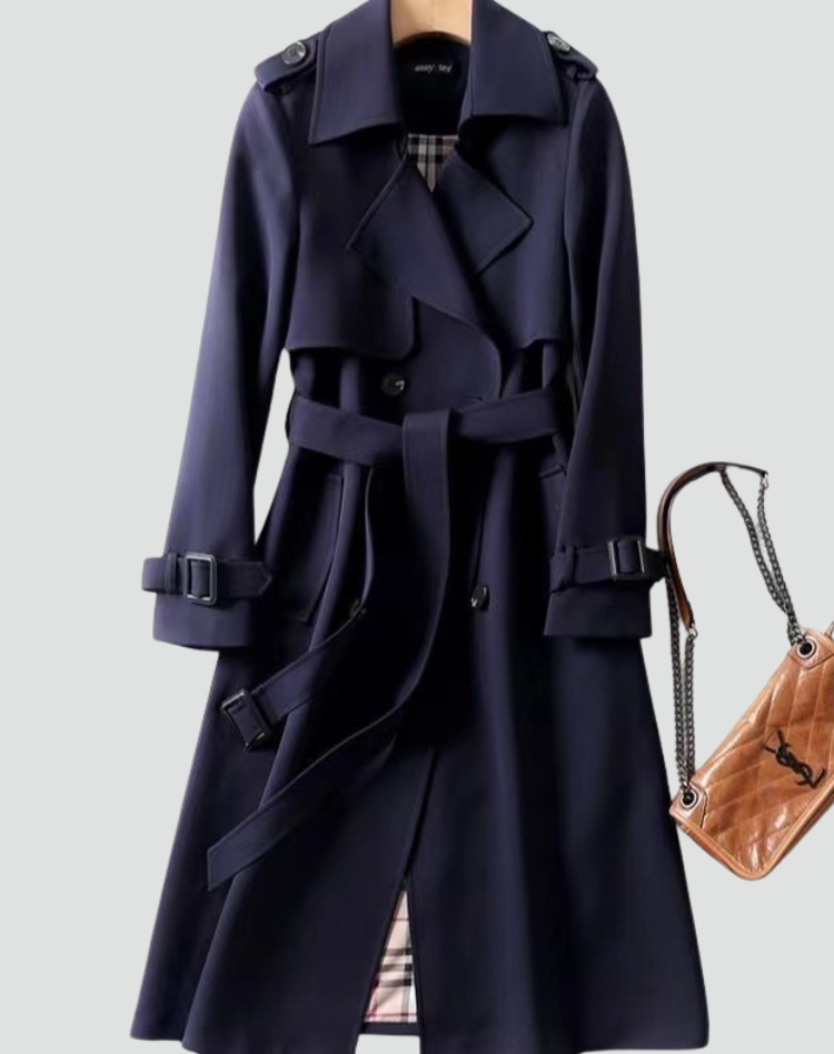 Naomi - Double-Breasted Long Trench Coat