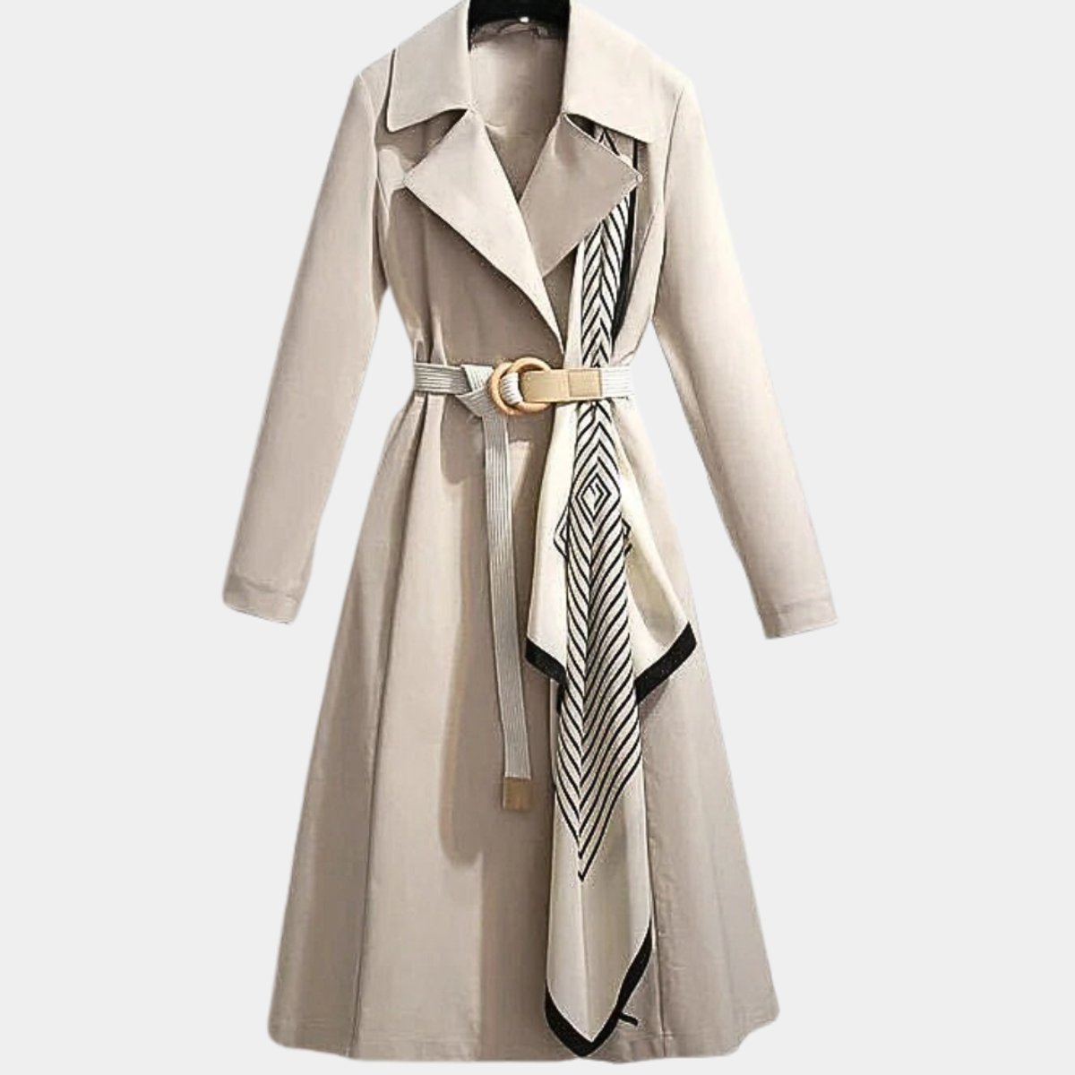 Clarice - Belted Classic Midi Trench Coat